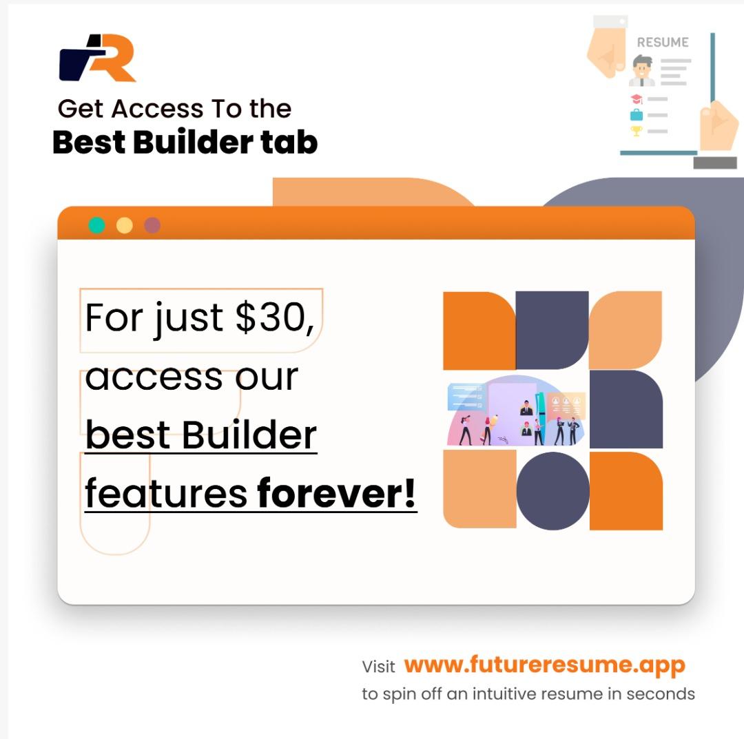future_resume's tweet photo. Snap up lifetime access to our flagship resume builder features for just $30!

Heads up; It’s a limited offer. 
Visit https://t.co/fBrWxyPAW2 to latch on now.

#FutureResume #Resume #Jobs https://t.co/LBlQwzmhWh