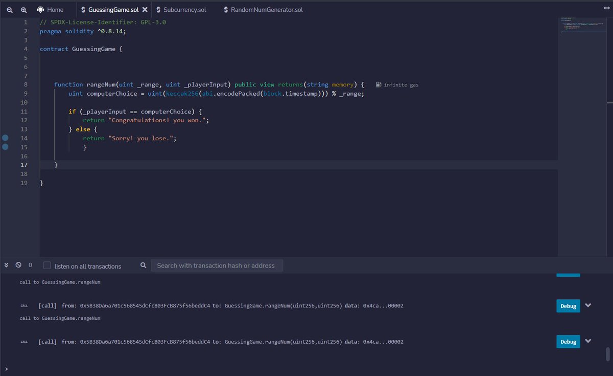 0xGideonBature's tweet photo. #blockchain #solidity #web3 #keccak256 #guessinggame #guessgame #conditionalstatement https://t.co/h0NH113d4F
