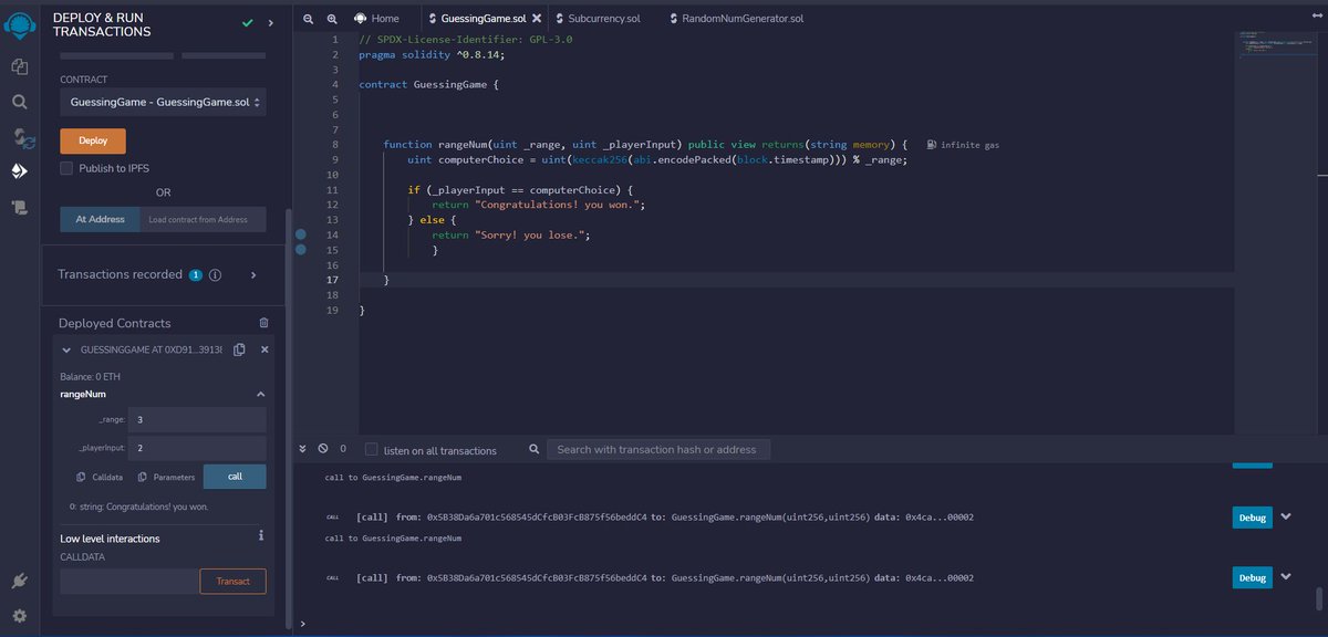 0xGideonBature's tweet photo. #blockchain #solidity #web3 #keccak256 #guessinggame #guessgame #conditionalstatement https://t.co/h0NH113d4F