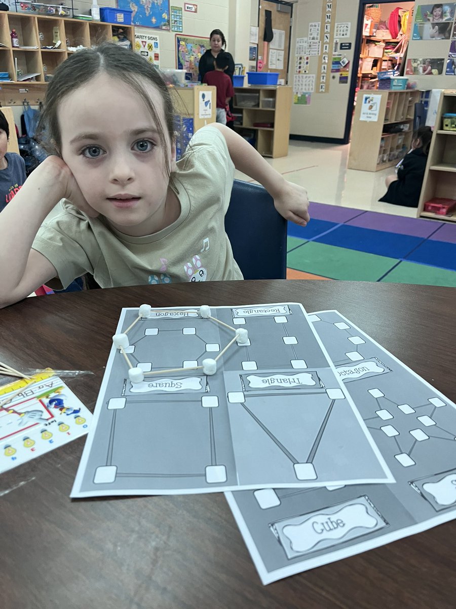 MsTaylorALE's tweet photo. Marshmallow shapes!!! We had fun recreating our shapes today  @NISDMurnin @MrsMorris_Math @NISDSpecialEd https://t.co/xO9Lk5agFM