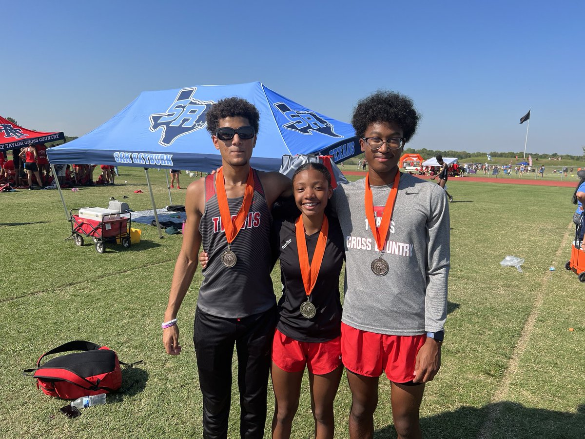 Congrats to Bryce J(4th), Sean Y(16th), and McKenna D(1st) for all finishing in the top 20. Varsity boys finished overall in 2nd place. It’s a great day to be a Travis Tiger. <a href="/THS_Tigers/">Travis High School</a> <a href="/FBISDAthletics/">Fort Bend ISD Athletics</a>