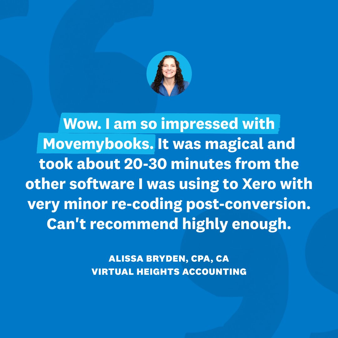 Xero's tweet photo. Did you know we’ve partnered with @movemybooks? 

They convert data from one system to another, aka the heavy lifting, so you and your clients can be up and  running with Xero in no time 👇 

Find out more: https://t.co/H1Q8gEIsUD https://t.co/ZjDWqAvgC9