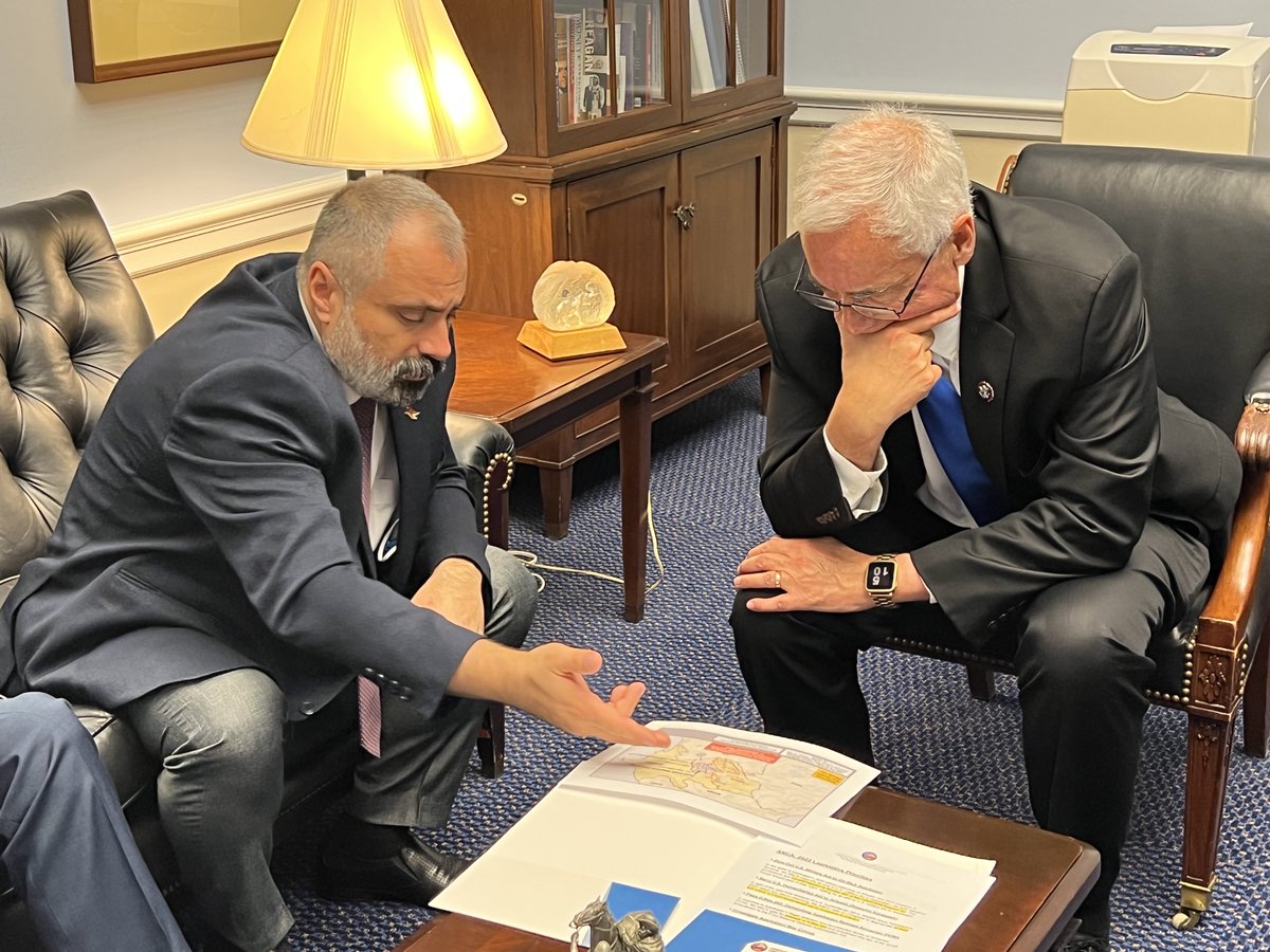ANCA_DC's tweet photo. Artsakh's Foreign Minister David Babayan consulting in Washington, DC with US Rep. Tom McClintock - @RepMcClintock - regarding #Azerbaijan's attacks on #Artsakh and #Armenia. https://t.co/Rtf0qTK6hJ