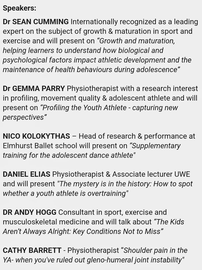 physiosinsport's tweet photo. 𝙏𝙃𝙀 𝙔𝙊𝙐𝙉𝙂 𝘼𝙏𝙃𝙇𝙀𝙏𝙀
-ONLINE SATURDAY 12TH NOVEMBER 0830-1230

Considerations of the Young Athlete-
Suitable for 𝙖𝙣𝙮 professional working with young athletes
 
6 top speakers!

Members only £20!
non member £40 / student £10

BOOKINGS+INFO:
https://t.co/ZzhahuVRTB https://t.co/lRqAhBBIoO