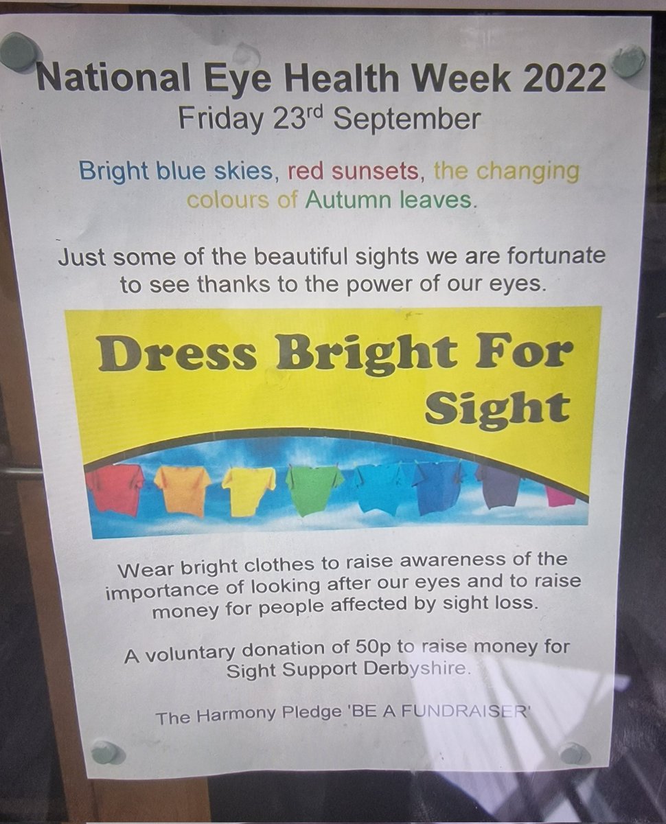 HackwoodAcademy's tweet photo. Tomorrow we are dressing 'Bright for sight' as part of National Eye Health Week.
#brightforsight #beafundraiser #Theharmonypledge @MrForidMiah https://t.co/ZNZWThugnN
