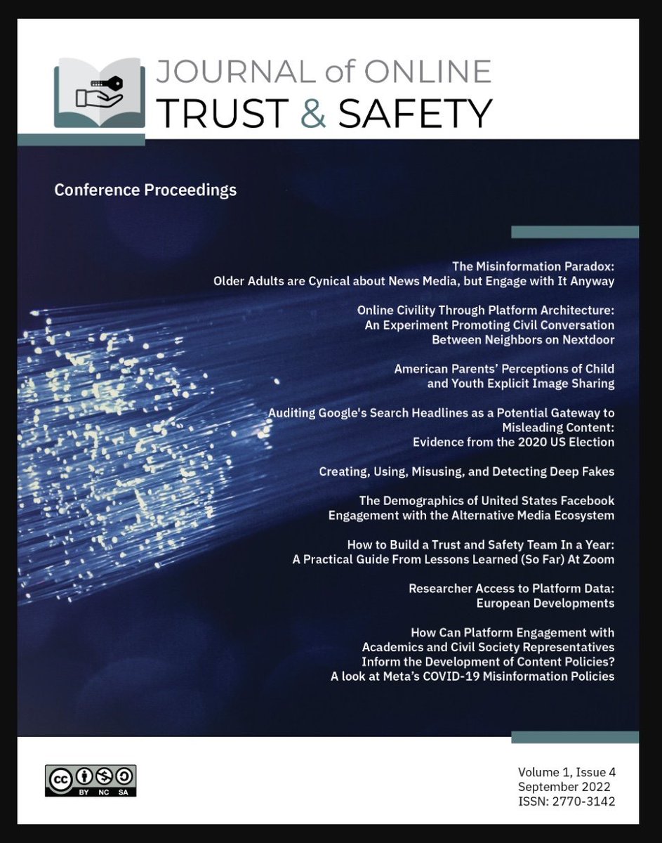 Journal of Online Trust and Safety on Twitter "🌟NEW The latest issue