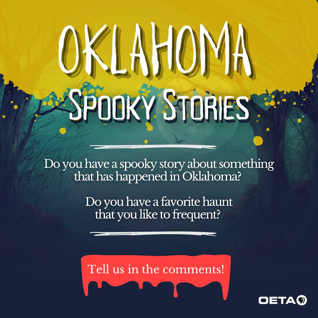 OETAOK's tweet photo. We want to hear your best Oklahoma ghost stories, myths, and favorite haunts! Reply and let us know!
#OKHaunts #OklahomaGhostStories #Frightseeing #OETA #spookystories https://t.co/H0iHjZA8Cy