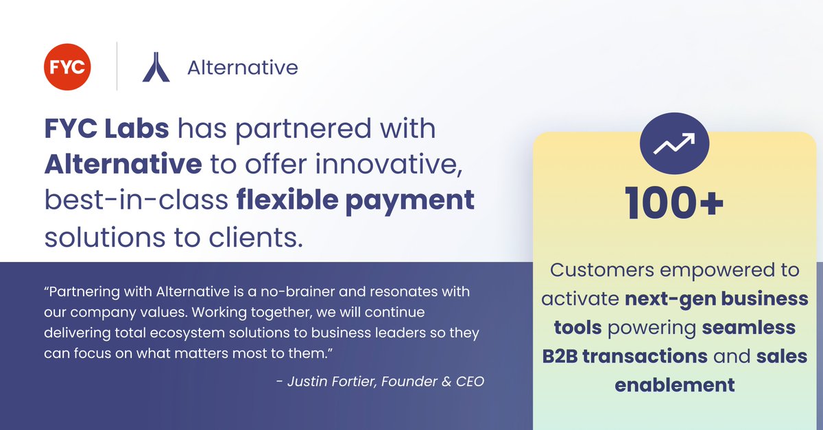 Alt_Payments's tweet photo. Say hello to @wearefyc! We’re partnering with Justin Fortier and Phillip Lorenzo to support their top-rated web design firm as they serve more than 100 customers’ infrastructure, branding, and design needs. https://t.co/aHe2BPh1f9