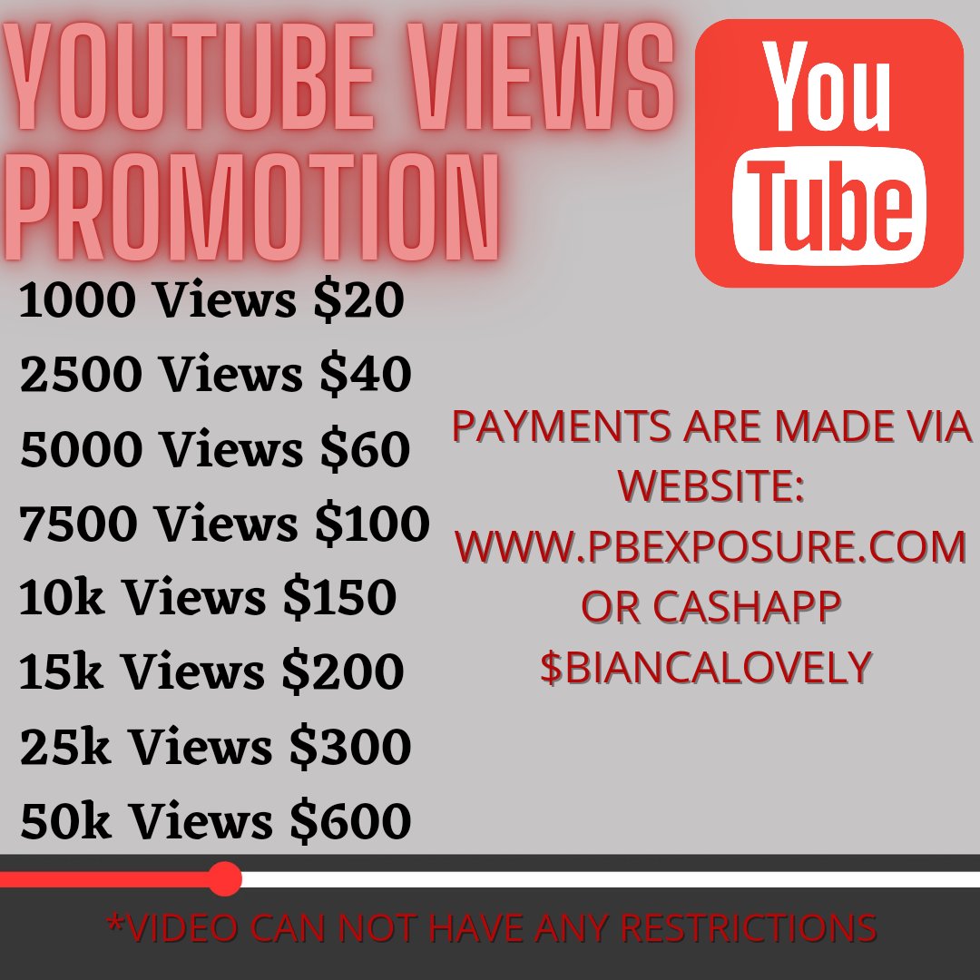 BiancaLovely's tweet photo. Be the top of your game on YouTube and stay ahead of your
 competitors!

https://t.co/0eaShLIOUi… 
#PBExposure #YouTube #YouTuber #buyviews #buysubscribers https://t.co/sr31ZPE3Sw