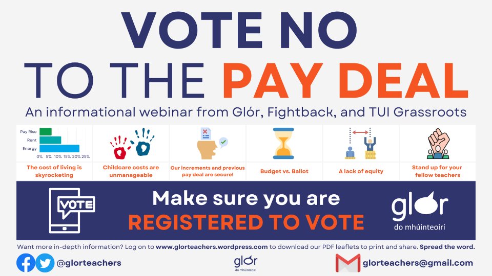 glorteachers's tweet photo. https://t.co/DyYGVtgAGO Here's the link to tonight's joint webinar from Glór, TUI Grassroots, and Fightback. 8pm on Voice For Teachers. No Facebook account required. Please share with interested colleagues. https://t.co/Z4CpLy7hjY