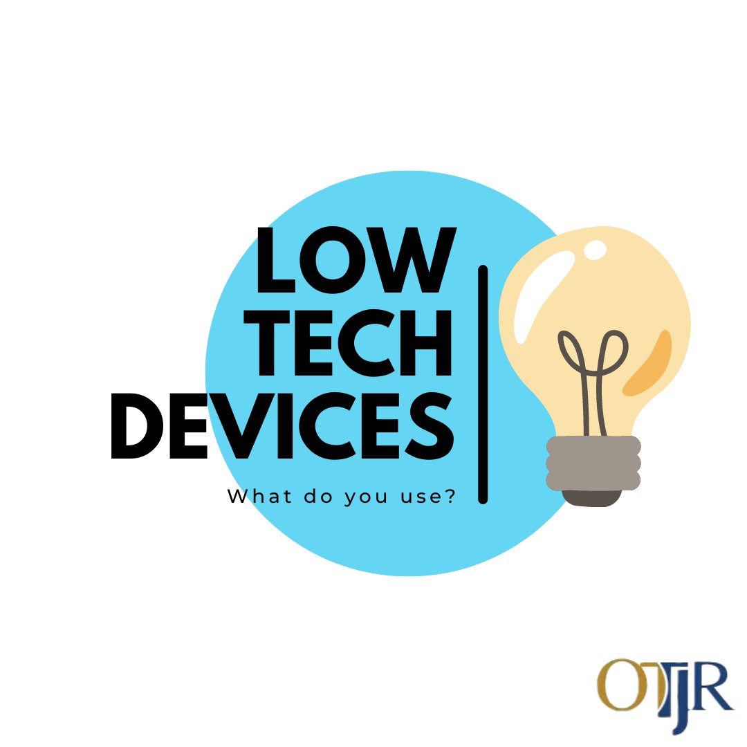 OTJRJournal's tweet photo. What #lowtech devices or interventions do you use most often in #clinic or #research?
Are you using pre-fab #ucuffs or designing your own devices?
Comment and RT what you use or recommend and for what!
#OTTech #assistivetech #AT #assistivetechnology #occupationaltherapy #OT https://t.co/lqvBPKaRzu