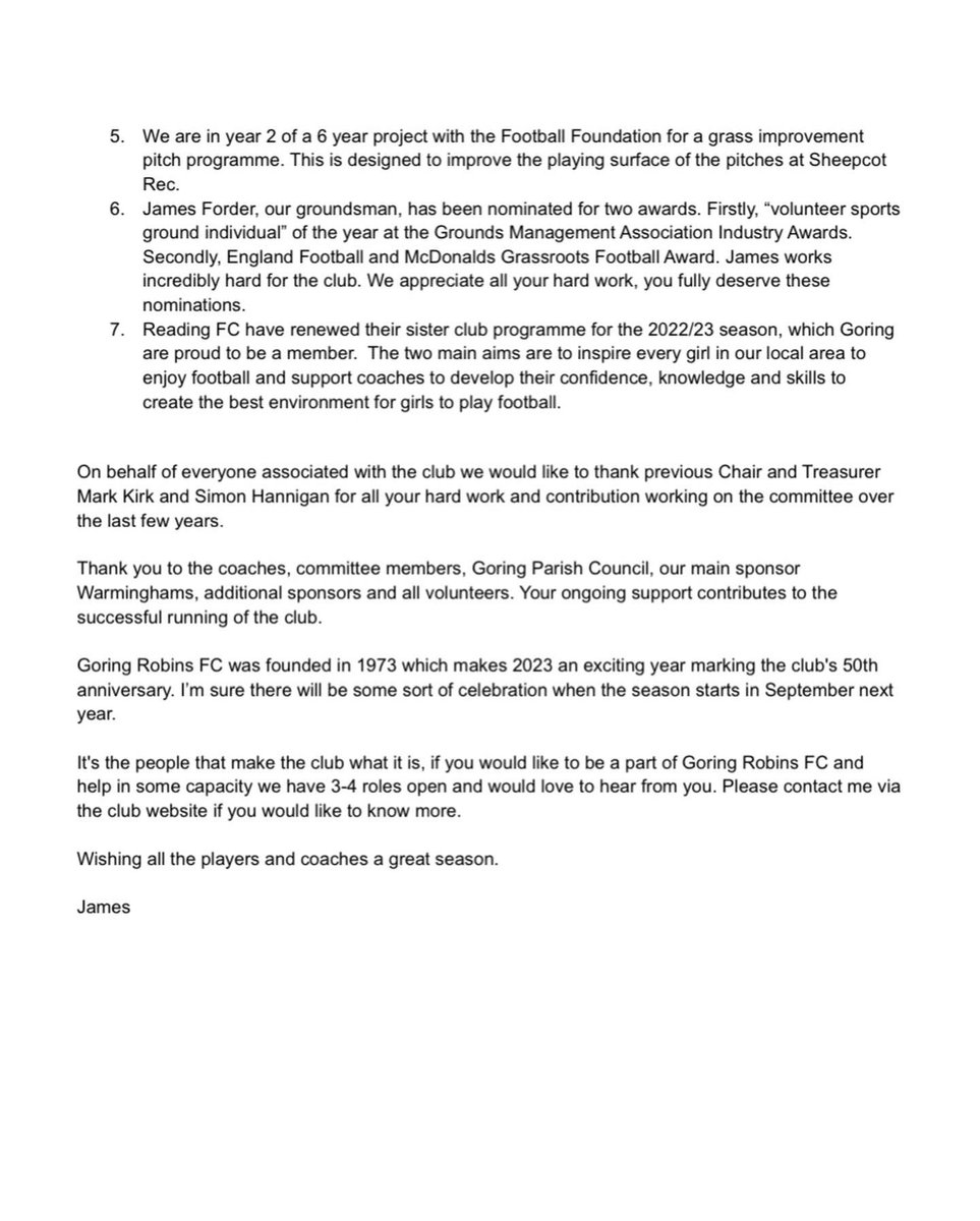 Goring Robins official tweet media