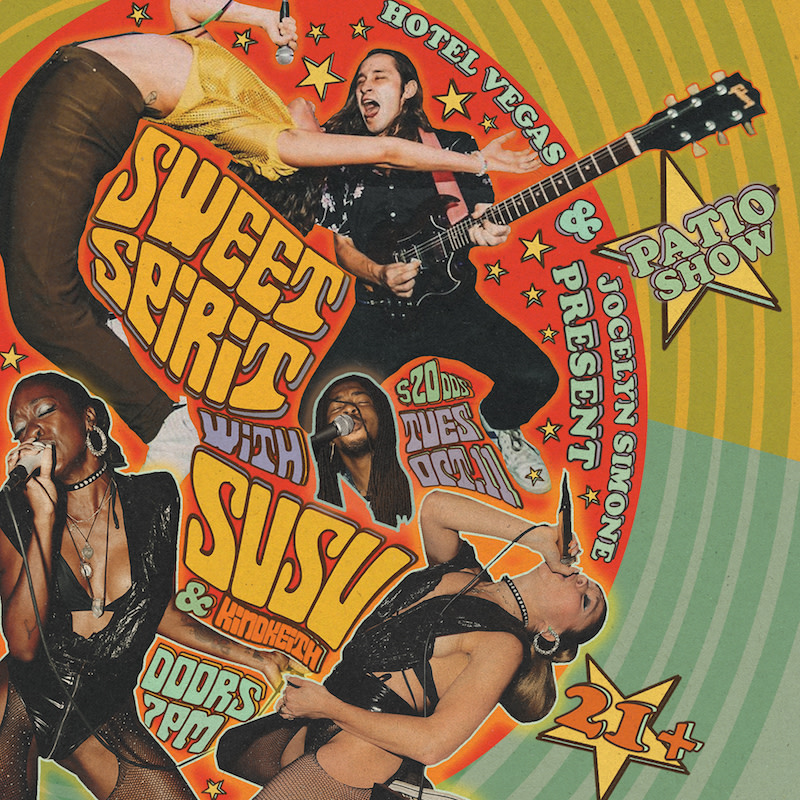 HOTEL VEGAS (@hotelvegasatx) on Twitter photo โ
โ
O N . S A L E . N O W โ
โ
๐ #hotelvegasย + @vonsauce present ๐
<a href="/sweetspiritband/">Sweet Spirit</a> w/ย <a href="/SUSU_theband/">SUSU</a>ย &ย <a href="/kindkeef/">keithโ๏ธ๐ โ</a> LIVE on the patio Tuesday, October 11th, 2022โผ๏ธย
๐ link.dice.fm/SweetSUSU
๐ link.dice.fm/SweetSUSU
๐ link.dice.fm/SweetSUSU
art byย @ sarahkcphotos โ
โ
O N . S A L E . N O W โ
โ
๐ #hotelvegasย + @vonsauce present ๐
<a href="/sweetspiritband/">Sweet Spirit</a> w/ย <a href="/SUSU_theband/">SUSU</a>ย &ย <a href="/kindkeef/">keithโ๏ธ๐ โ</a> LIVE on the patio Tuesday, October 11th, 2022โผ๏ธย
๐ link.dice.fm/SweetSUSU
๐ link.dice.fm/SweetSUSU
๐ link.dice.fm/SweetSUSU
art byย @ sarahkcphotos