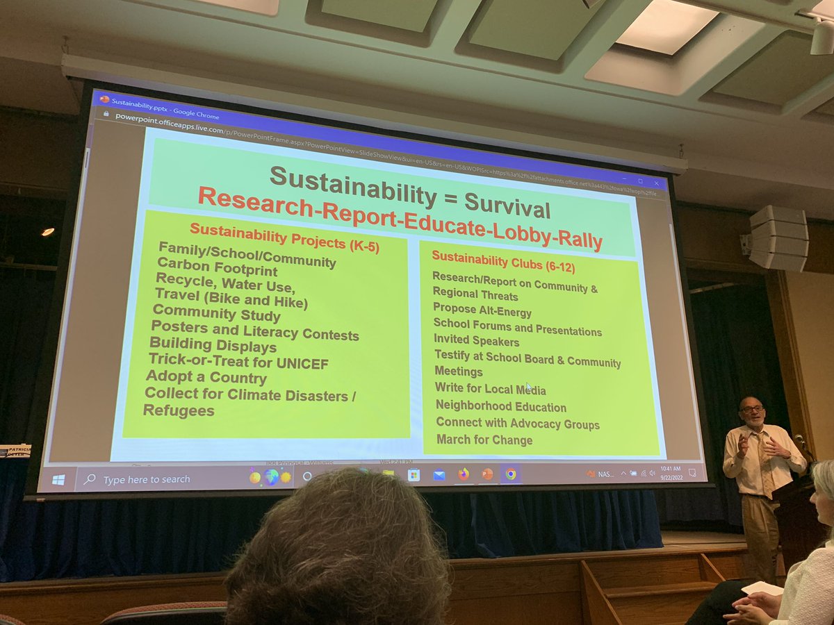 TursiCristie's tweet photo. Shout out to LBHS Dr. Robyn Tornabene who presented as a panelist at the  Hofstra Univ Presidential Symposium on Sustainability this morning! A  celebration of our K12 work on Climate Change Education in our public schools! @Jostroff2 @jengallagherlb @LBSchoolsNY @JMyersLBHS 🌱🌎 https://t.co/A9lEIxcrZe
