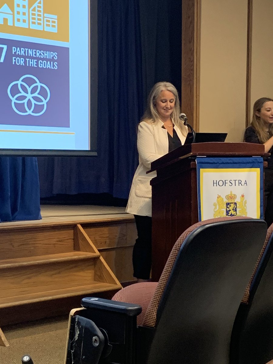 TursiCristie's tweet photo. Shout out to LBHS Dr. Robyn Tornabene who presented as a panelist at the  Hofstra Univ Presidential Symposium on Sustainability this morning! A  celebration of our K12 work on Climate Change Education in our public schools! @Jostroff2 @jengallagherlb @LBSchoolsNY @JMyersLBHS 🌱🌎 https://t.co/A9lEIxcrZe
