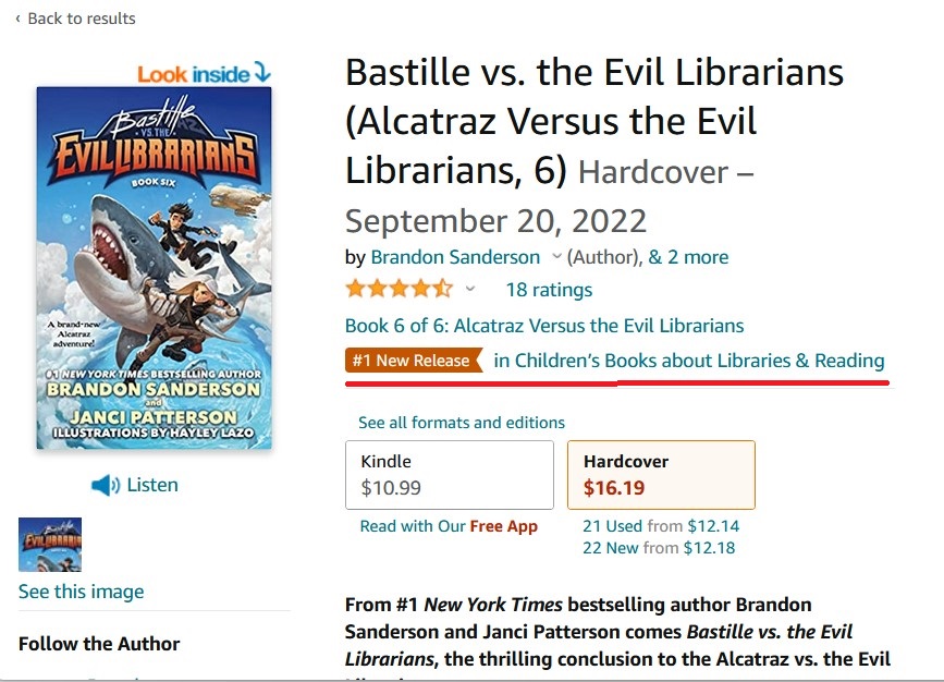 peikes's tweet photo. And this is why Amazon book categories are fun
@BrandSanderson @jancipatterson https://t.co/MrolsimvRO
