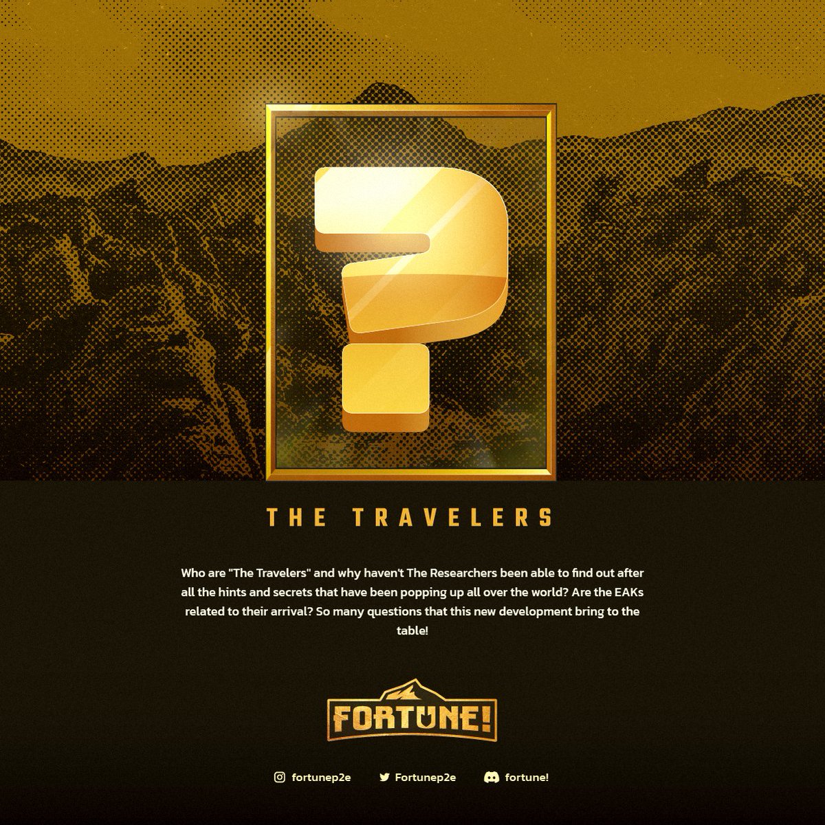 Fortunep2e's tweet photo. Who are "The Travelers?" Why haven't the #Researchers been able to find out after all the hints and secrets that have been popping up all over the world? Are the #EAKs related to their arrival? So many questions that this new development brings to the table! https://t.co/QOO0YDoM4t