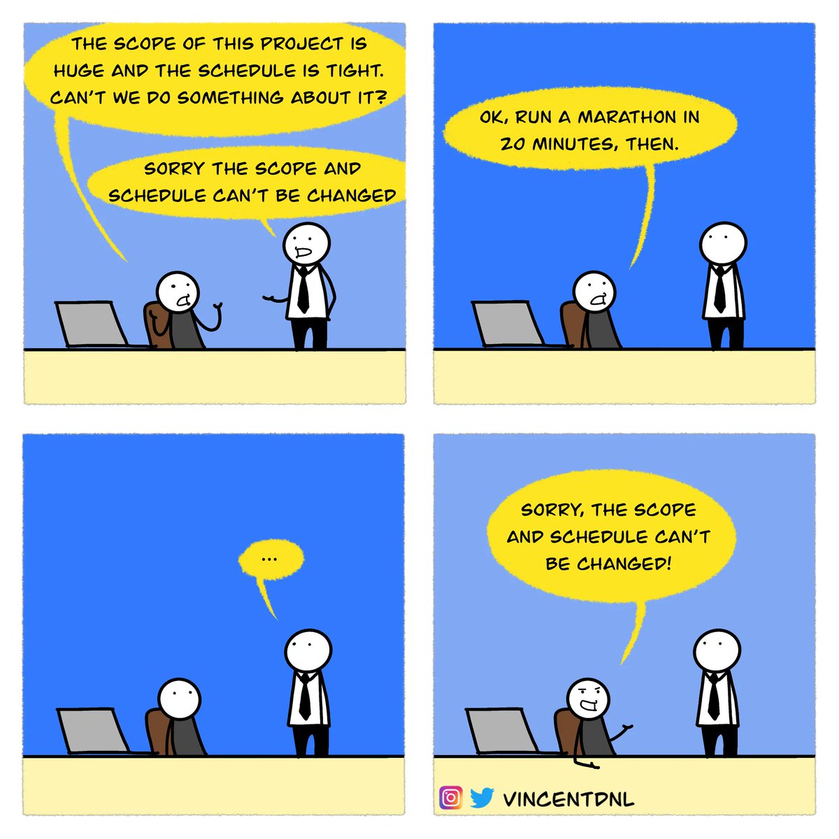 vincentdnl's tweet image. Phrased like this it sounds ridiculous but in a corporate context, it becomes perfectly acceptable. 🤷♂️