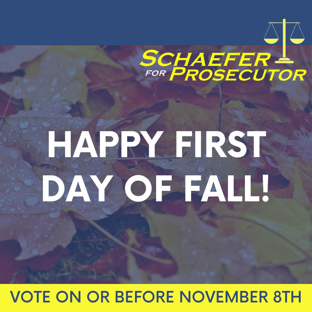 Jon4Prosecutor's tweet photo. Fall is here and we are that much closer to the election. Treating people fairly and helping those in need are more attributes my parents instilled in our household growing up and I plan to bring those same values to the prosecutor's office. #HelloFall #saferwithschaefer https://t.co/beBU5qIH26