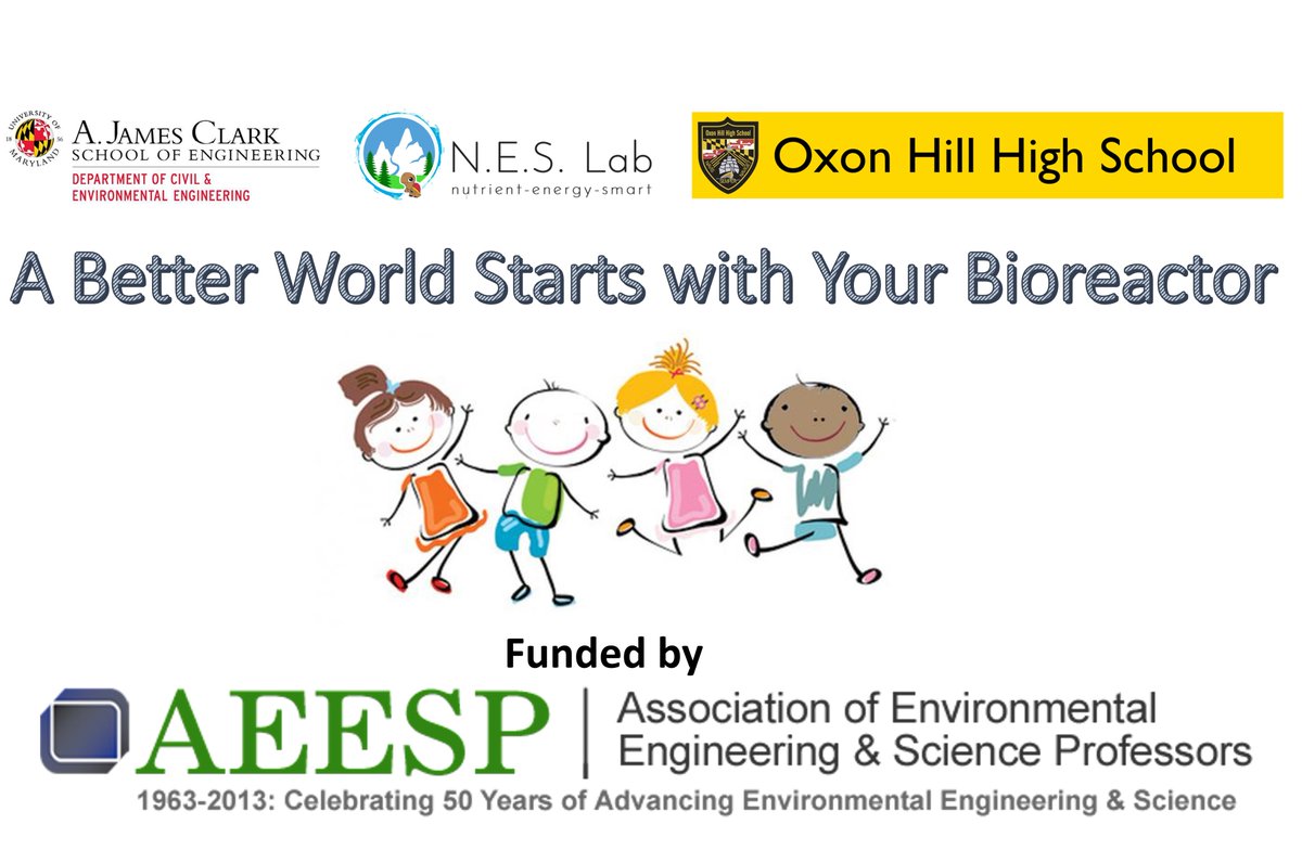 It is exciting that our kick-off workshop for AEESP education grant will be on Sep. 26th at College Park! Cannot wait to see our future scientists and engineers from Oxon Hill HS!