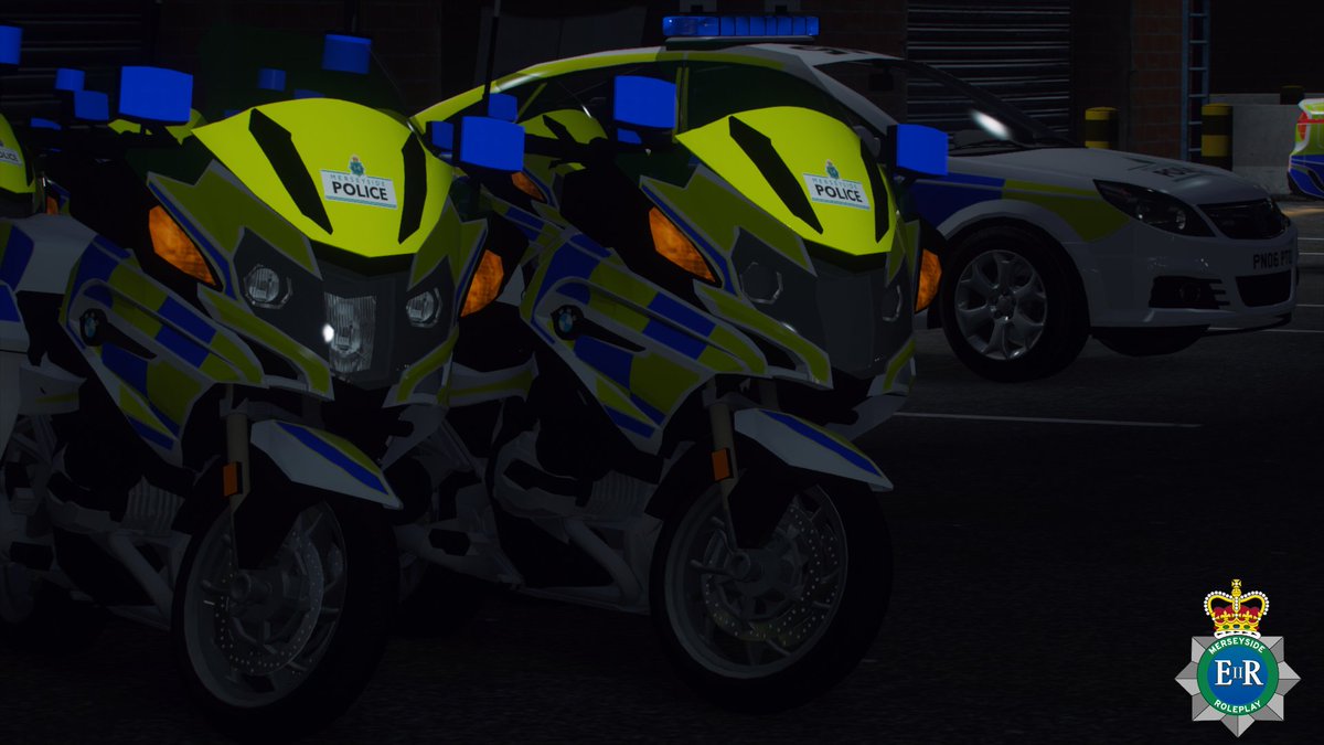 MRP_MatrixRP's tweet photo. Some of our bikes sitting at the station ready to be deployed with a small appearance of the Vectra's in the background. #MerseyRP https://t.co/qYIO0YKR4Y