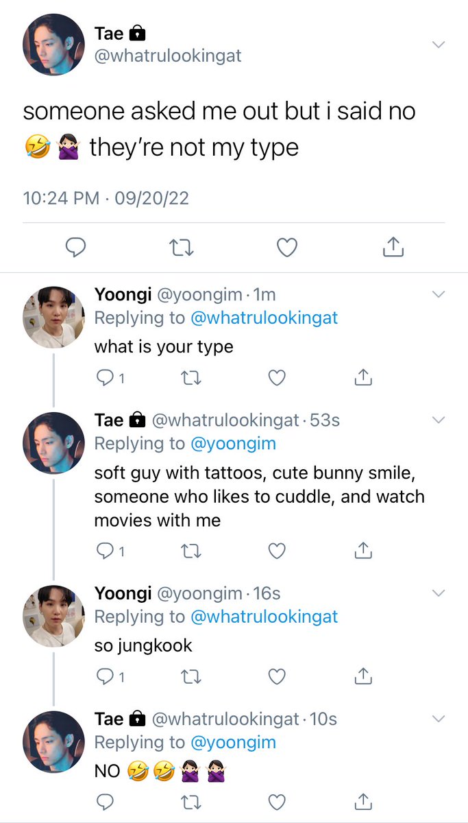strwkthv's tweet photo. #taekookau where 

exes taekook miss each other but don’t want to admit it. https://t.co/MJ2iGCaETD