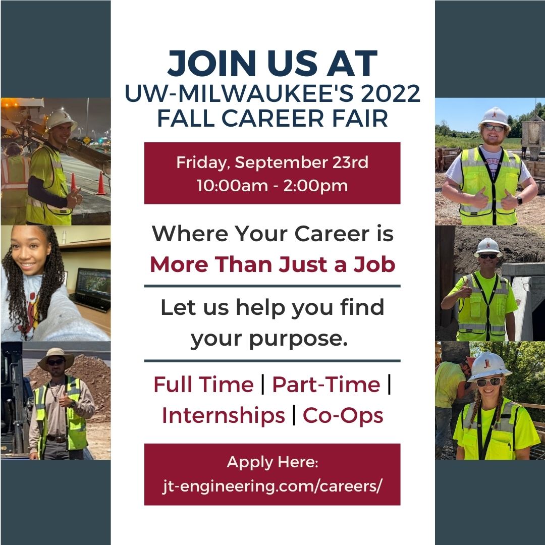 jtengineering1's tweet photo. We're heading your way tomorrow, Friday, September 23rd, @UWM! Come visit us if you are looking for a full-time job after graduation or a 2023 summer internship!
#RealTrustedProven https://t.co/onMGCt0kvs