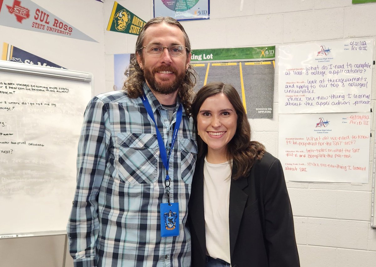 theMrHall_AHS's tweet photo. In 2016 Kristen Ryan was a standout student in my English 3 Dual Credit class. Today, I am honored to welcome her as a colleague. #teachergoals #sisd #BlazerNation https://t.co/RfN7wba3V8