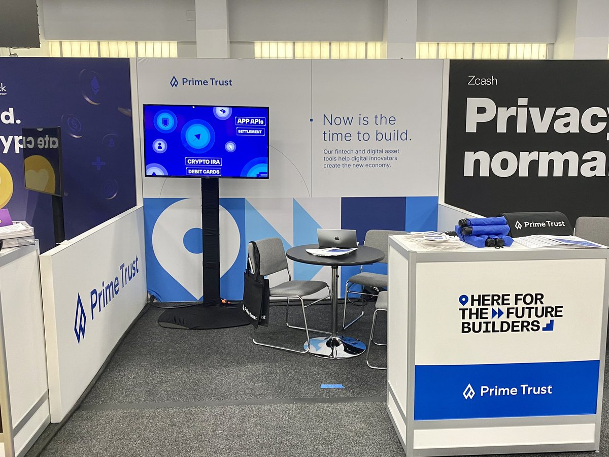 PrimeTrustCo's tweet photo. Attending #Mainnet2022 today? Visit our booth to meet our team and learn how you can #BuildWithPrimeTrust! 🚀 https://t.co/ZtG062A1He