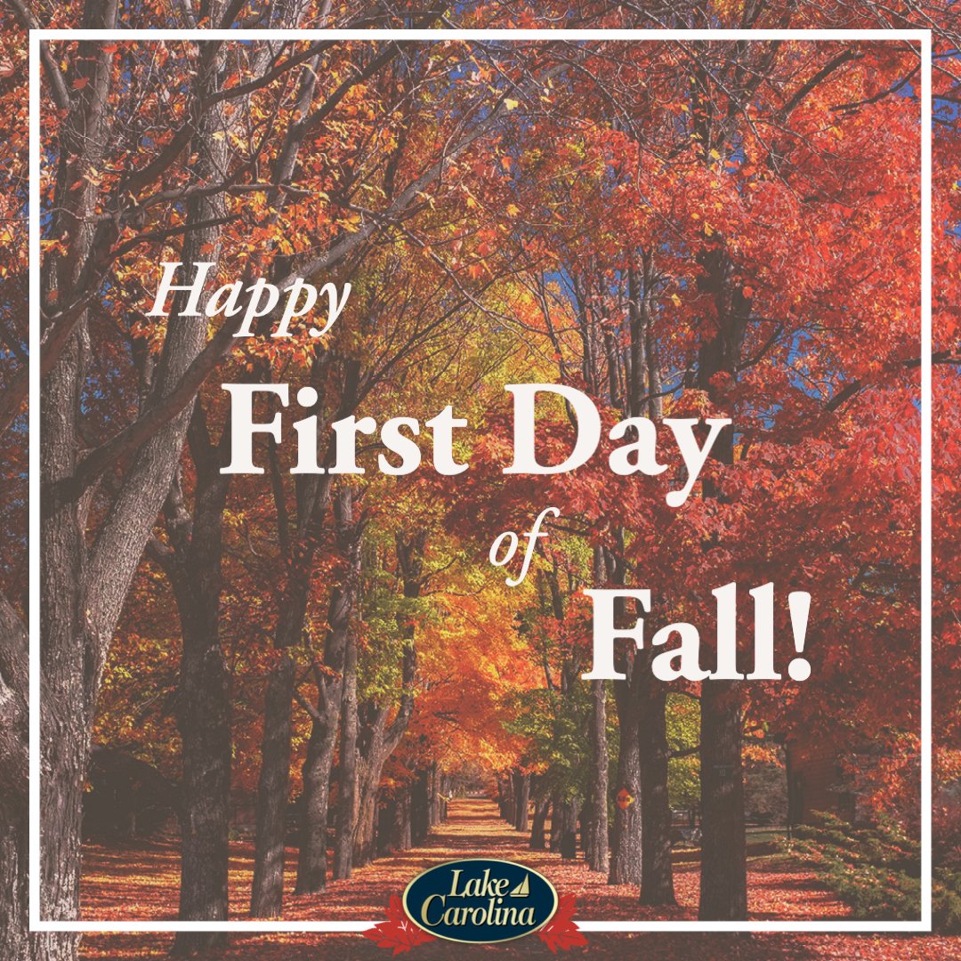 LakeCarolinaSC's tweet photo. Happy First Day of Fall!  It sure feels like it out there, grab a piping hot cup of apple cider and celebrate! 🍎 🍎 https://t.co/IF5XC6hJ7v