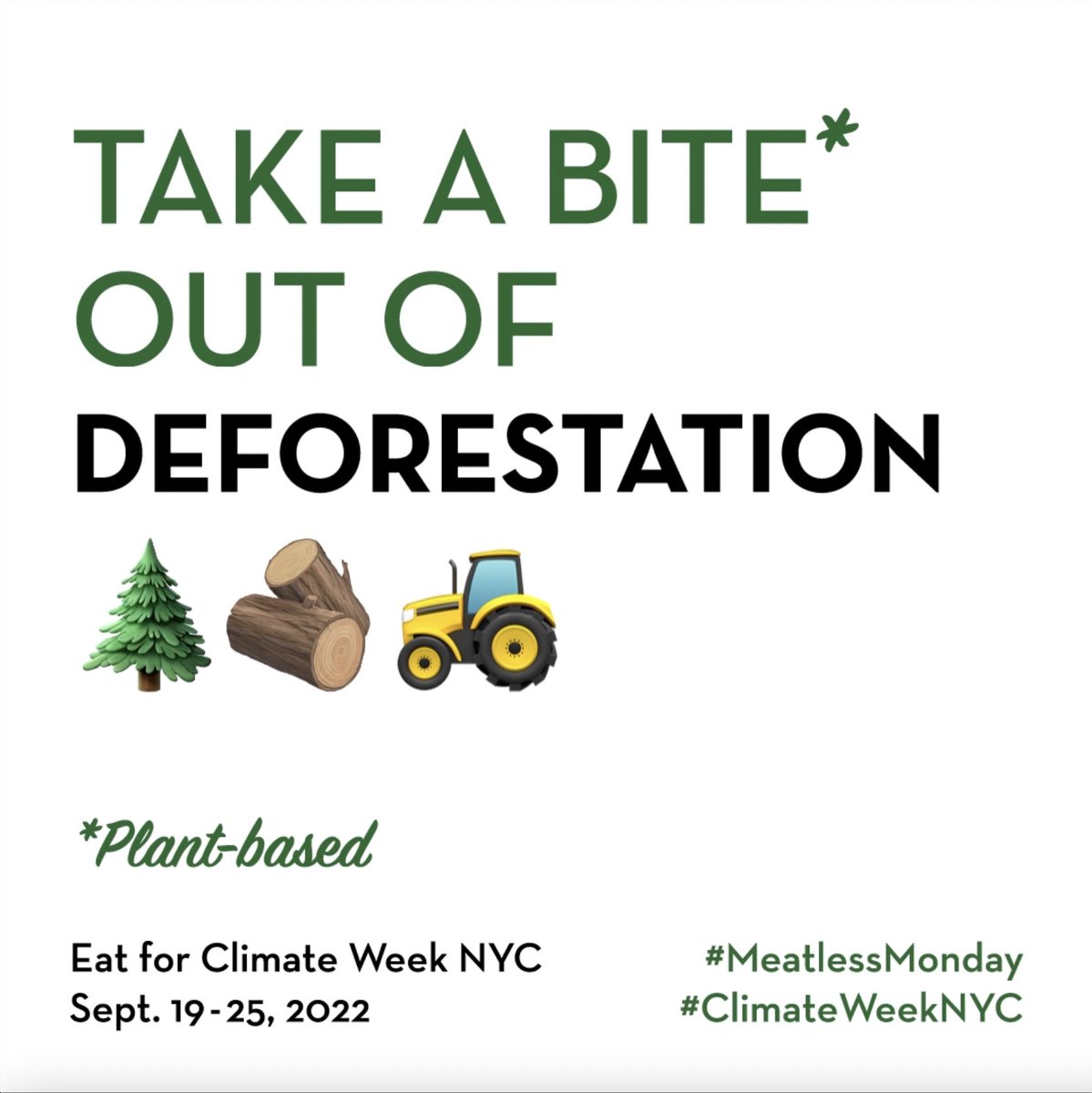 MeatlessMonday's tweet photo. Itβs #EatforClimateWeek September 19-25, 2022! Join us and take action to fight climate change by enjoying plant-based meals all week. #MeatlessMonday #ClimateWeekNYC @TheClimateGroup https://t.co/AGXmkf2k9i https://t.co/1Rz86qX7BA