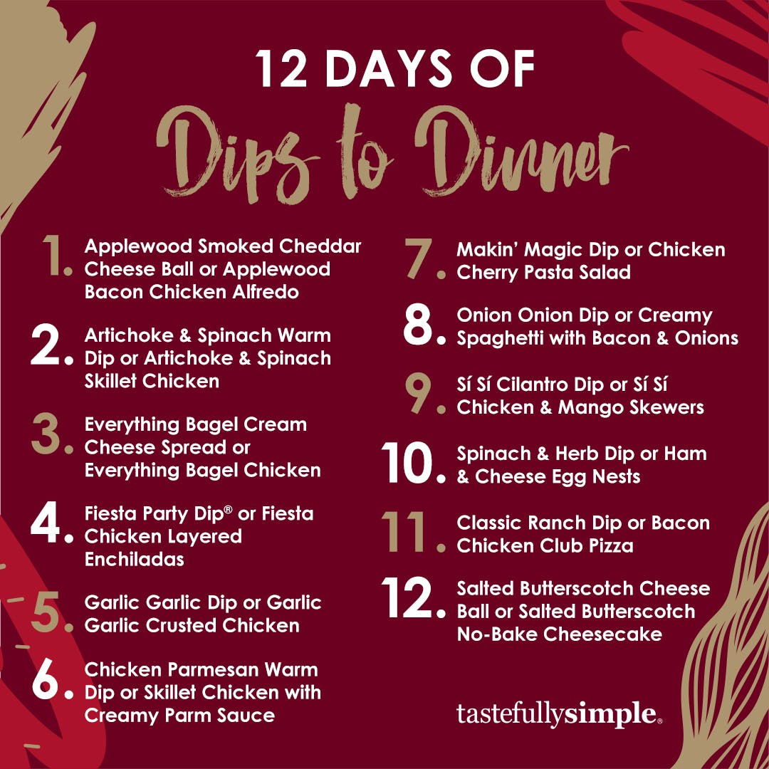 Taste the versatility of 12 different products that you can make as a dip or as dinner. 🍽 
Single use product packets and recipe cards included. 😋