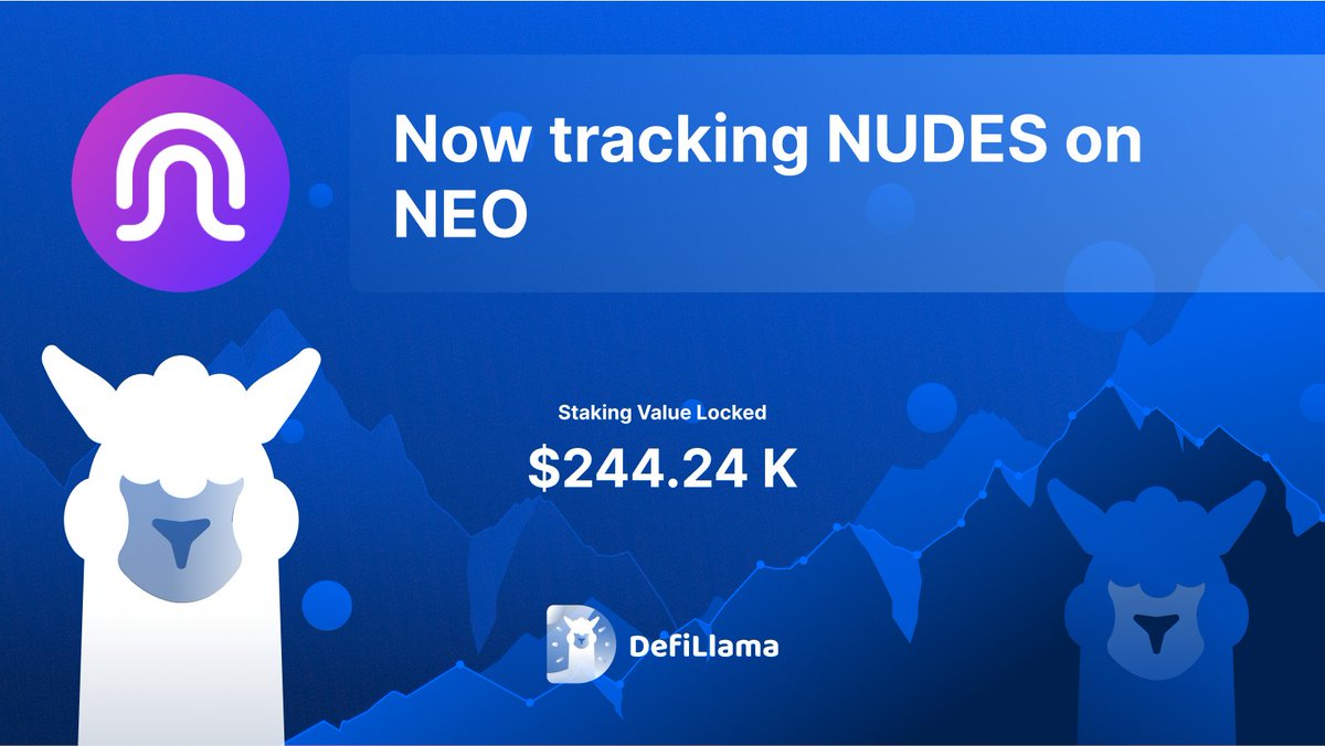 Now tracking @SendnudesToken on @NEO_Blockchain NUDES is a token that was minted by smart contract on the Neo N3 blockchain. You can receive, hold, stake, and send NUDES defillama.com/protocol/nudes