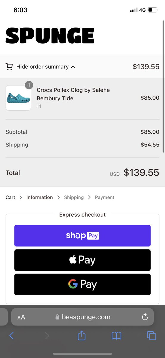 maxime_gamelin's tweet photo. @snkr_twitr I was about to cop but when I saw the shipping price, I just drop the crocs bro https://t.co/jG3q3dH9MB