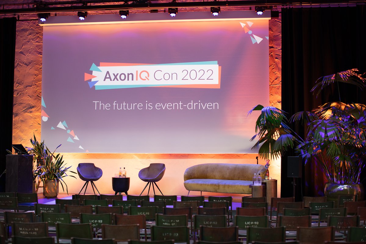 axon_iq's tweet photo. That's a wrap on #AxonIQCon22 Day 1. To our attendees, go forth &amp; enjoy the beauty of Amsterdam! (DM us if you need recommendations on things to do!)

To those at home, highlights are forthcoming – stay tuned. #TheFutureIsEventDriven https://t.co/IiohFZpO2v