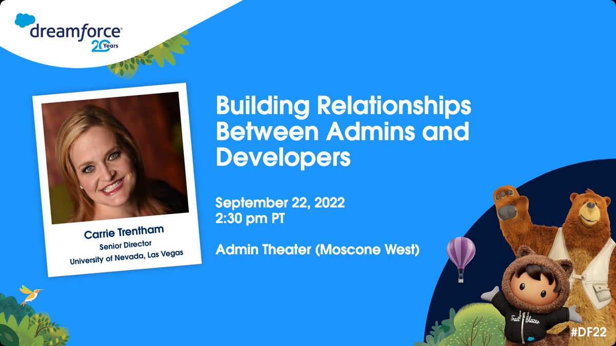 ctrentham's tweet photo. Looking for a session to fill out your Thursday schedule at Dreamforce?  Join me at 2:30 in the Admin Theater! #df22 #awesomeadmins #salesforcedev https://t.co/rjrkctnuyu