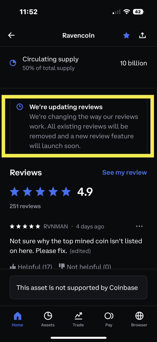 Stay tuned on reviewing #Ravencoin𓄿 on <a href="/coinbase/">Coinbase 🛡️</a>. This is new and we might be able to make a massive push on day one!