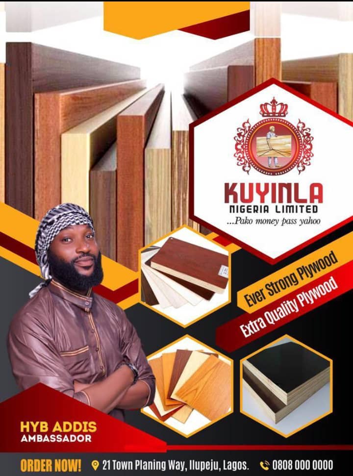 AfeesAdetona's tweet photo. For the best quality Plywood 

Long lasting 

Value for your money 

Kuyinla Nigeria limited is your best bet 

#KUNYINLANIGLTD
#aisha_al_mansoori https://t.co/qfCmGdapZ5