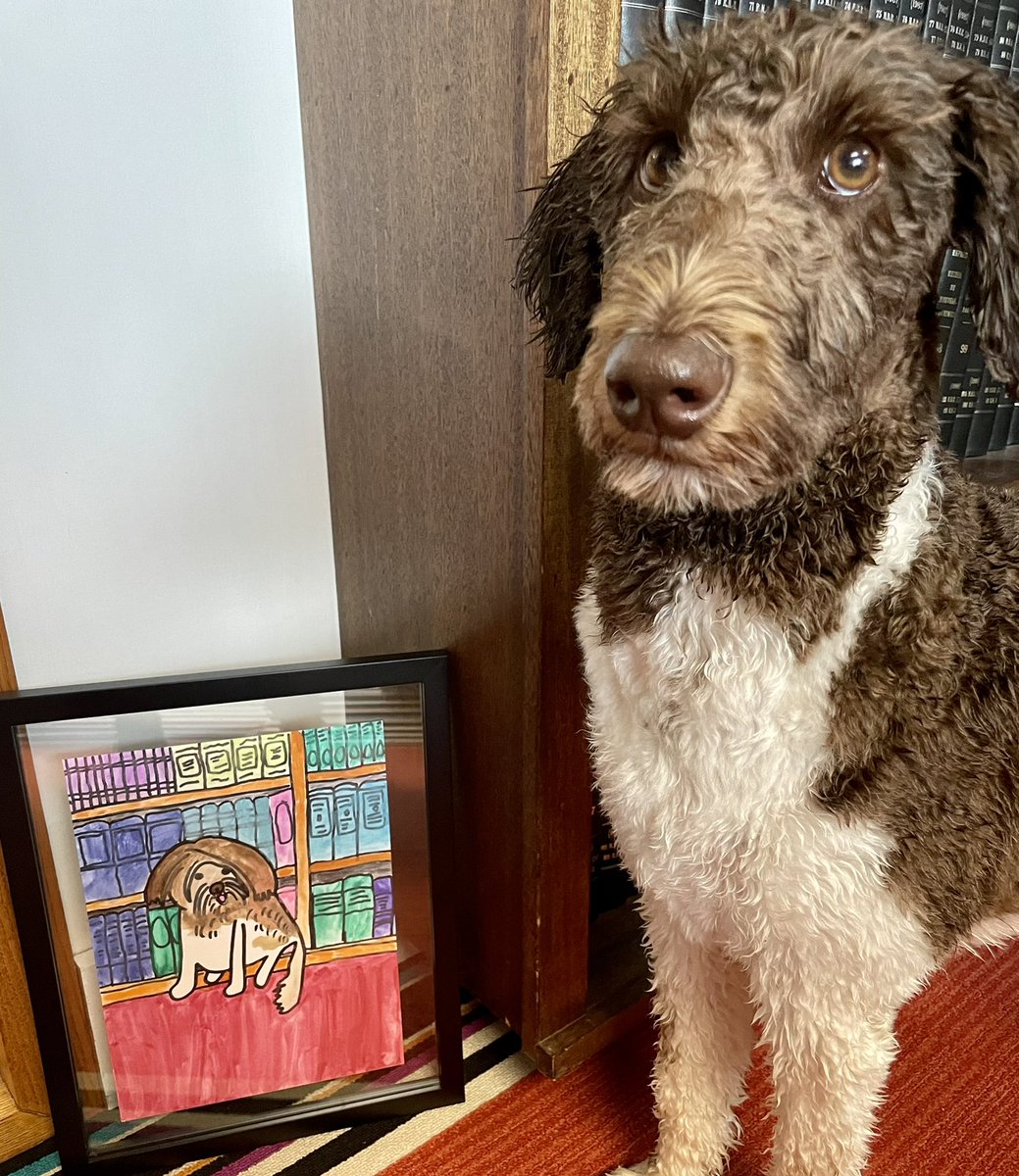 MelnortonNB's tweet photo. Harbour loves her new portrait courtesy of the gang @larchesj - many thanks!! #LSJ #buildingcommunity #dogsoftwitter #dogsofcanada #dogsofsaintjohn #lawdogs https://t.co/PAktAJr7Gm