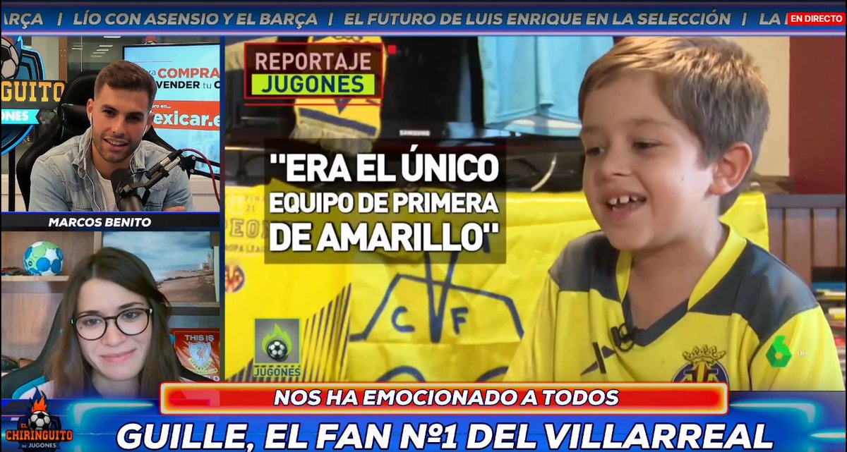 elchiringuitotv's tweet photo. 😍 ¡Repasamos la historia de GUILLE, el aficionado más especial del VILLARREAL junto a @anagarcees!

🔴 YT: https://t.co/HOPHYx5lR3
🔵 FB: https://t.co/bNLvbQXC9t
🟣 TW: https://t.co/PK67wyCYdb https://t.co/rwCMJQpLZd