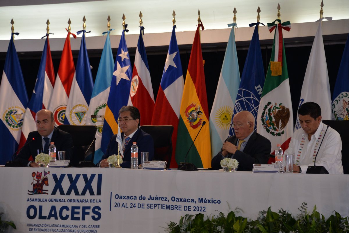 OLACEFS_oficial's tweet photo. Sesión Solemne de apertura de trabajos de #AsambleaOLACEFS con la participación del Presidente de la OLACEFS @NelsonShackPeru; Secretario Ejecutivo, Dr. Jorge Bermúdez; Auditor Superior @ASF_Mexico @colmenaresparam; y gobernador electo del Estado de Oaxaca, Sr. Salomón Jara Cruz. https://t.co/2XKQQ0ycjU