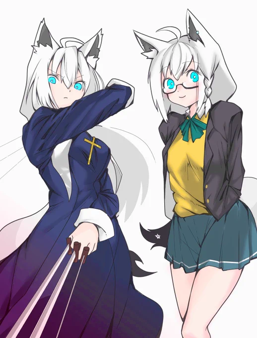 昔別垢で描いた先輩フブちゃ上げます#月姫リメイク  #絵フブキ 