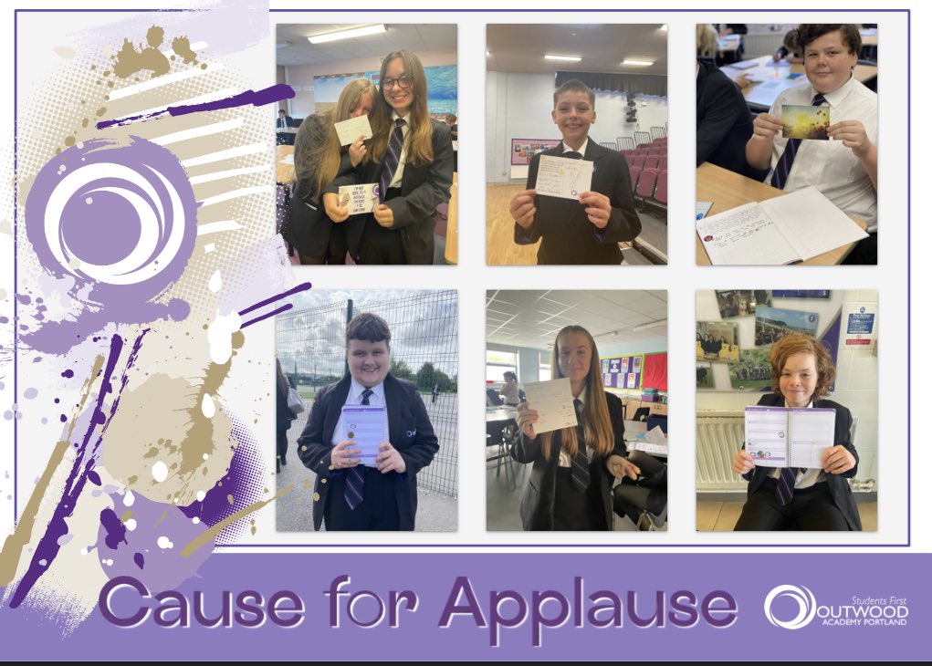 OutwoodPortland's tweet image. Celebrating last week’s Cause for Applause students! Well done to all. 👏🏻👏🏻 What an excellent start to the new academic year! #ProudtobePortland #Worldclass