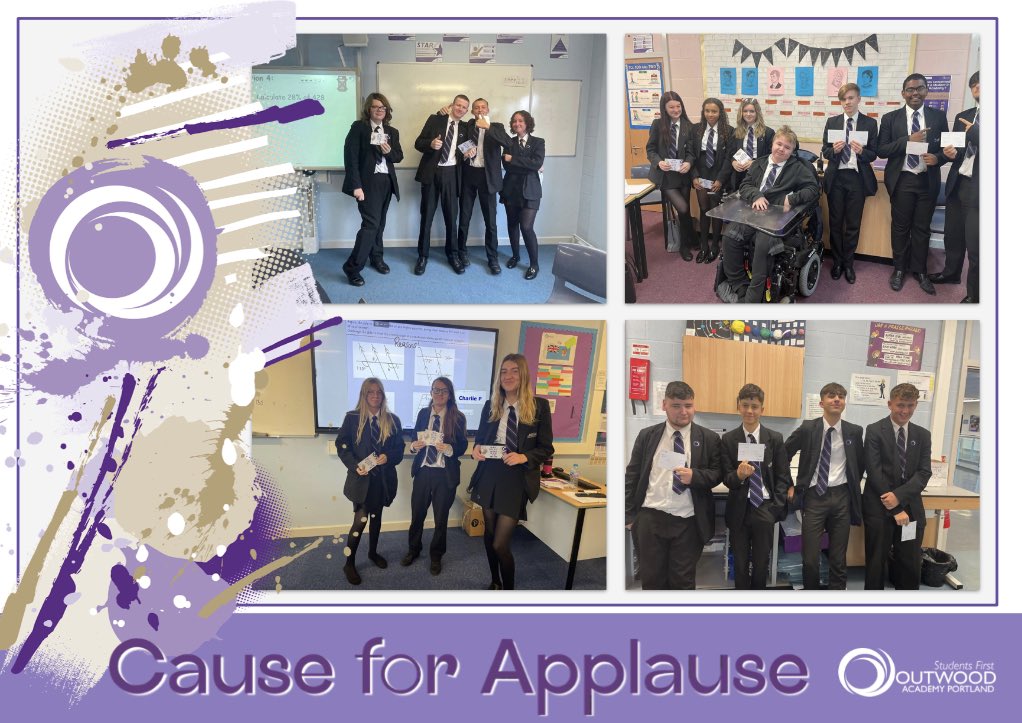 OutwoodPortland's tweet image. Celebrating last week’s Cause for Applause students! Well done to all. 👏🏻👏🏻 What an excellent start to the new academic year! #ProudtobePortland #Worldclass