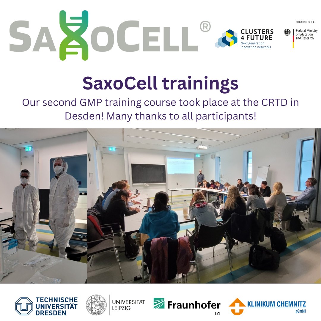SaxoCell's tweet photo. GMP advanced training course

Impressions from our GMP advanced training course offered to SaxoCell members in cooperation with GMP Academy. 

#SaxoCell #SaxoCellCluster #bmbf #clusters4future #bundesministeriumfürbildungundforschung #cellandgenetherapy #gmpmanufacturing https://t.co/x1NNObpnMc