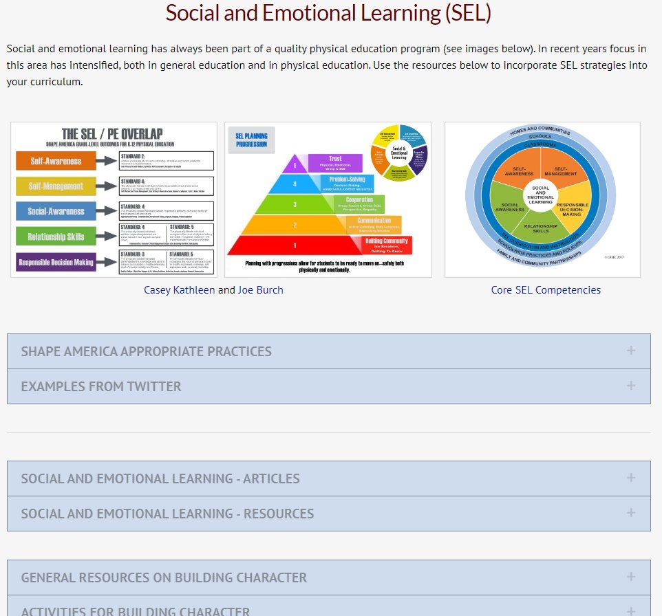 Here are resources and videos for social and emotional learning in #physed supportrealteachers.org/resources-for-… #edchat