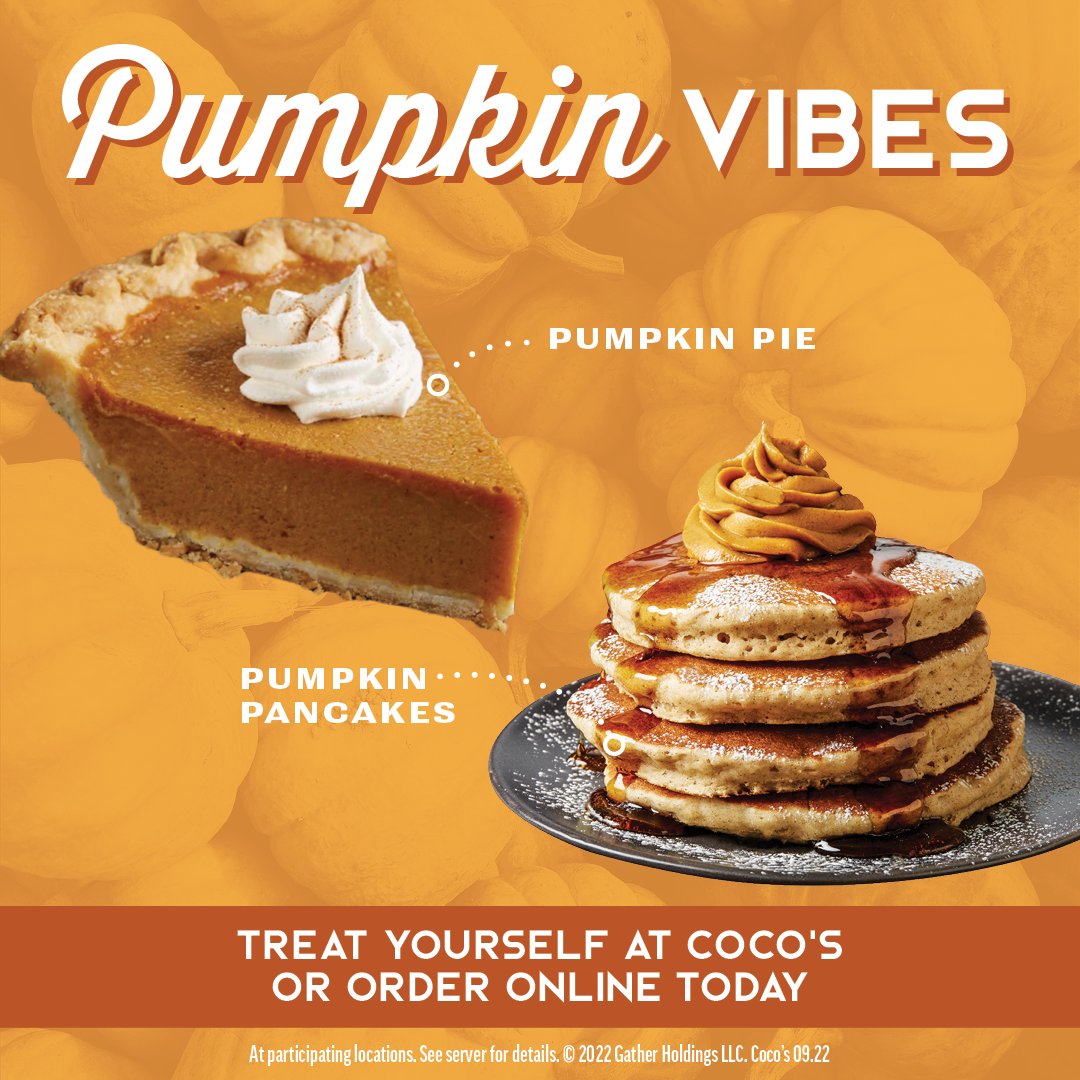 CocosRestaurant's tweet photo. Don't miss out on these Unbe-LEAF-able Fall Classics! Order in store or online today! https://t.co/0k46Sbu7Nw

#fall #pumpkinseason #pies https://t.co/VcRWBwBVNG