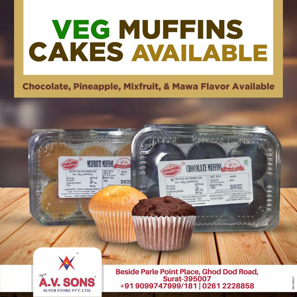 Breadking9's tweet photo. Best muffins cakes to buy in surat city. https://t.co/dbBewtKzKF
