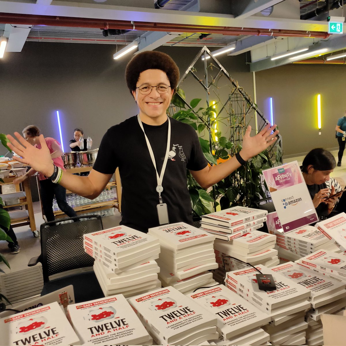 HouinatoF's tweet photo. Finally gave away my 555 copies of @12andahalfbook , all went to colleagues and signed up to a book club of which this will be the first book @garyvee , what an amazing experience! Grateful! @veefriends and it only took 3 hours ;) https://t.co/CCCqAaVC6O