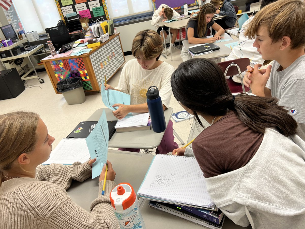 krukasmath's tweet photo. LOMS Algebra 1 students analyzed the work of others while completing a multi-step equations carousel. Each student solved a step then passed it to the next person.  It was a great way to practice finding and explaining mistakes! ✅❎@LomsPrincipal #mistakesallowthinkingtohappen https://t.co/Uc7D4o1klr